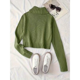 Multi-button decorated large zipper stand-up collar slim-fit cardigan