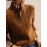 Women's Elegant Cable Sweater - Long Sleeve Pullover Sweater with Stand-Up Collar & Front Button Closure, Chic Fall Winter Sweater for Office, Party, Everyday Outfits - Women's Sweater Clothing, Office Wear, Classic Knitwear, Cozy Fabric, Working Professionals