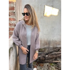 Women's Fleece Hooded Jacket - Elegant Casual Winter Coat with Full-Length Pockets, Machine Washable Outerwear in Black, Brown, Grey, Navy, or Beige - Cozy Fall & Winter Outerwear for Everyday or Formal Events