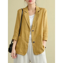 Plus Size, Women's Plus Size Burgundy (or solid colors) Jacket - Elegant Collar Blazer-like Coat with Single-Button Closure, Lightweight Structured Blouse Jacket for Spring/Summer, Casual & Formal Events - Machine Washable - Solid Burgundy & Neutral Tones Available - Solid Color with Collar & Single-Button Front Closure - Suitable for Warm Weather - Chic & Sophisticated Blazer Jacket, Blazers For Women Plus Size, Plus Size Womens Blazer, Black Blazer For Women Plus Size,