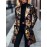 Plus Size - Plus Size Women'S Elegant Floral Print Blazer - Long Sleeve, Single-Breasted, Non-Stretch Fabric, Lapel Collar, Regular Fit, Fall/Winter Casual, Casual Wear Blazer | Floral Print Blazer | Nonstretch Fa