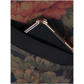 Plus Size, Scacto Women's Vintage Floral print Blazer Jacket - Elegant Lapel Collar & Belted Waist, Single-Button Front, Dropped Shoulder - Winter Formal Party Wedding Attire, Hand Washable Statement Piece for Special Occasions