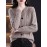 Women'S Elegant Long Sleeve Cardigan - Chic Button-Front Sweater Jacket, All-Season Layering Piece for Office, Party, Everyday - Easy-Care Women'S Outerwear in Neutral Colors (Beige, Brown, Black, Gray, Blue) - Elegant Sweater Coat, Cardigan Sweater, Party Attire, Textured Knitwear, Office Attire, Durable Material, Stylish Coat, Fashion Lovers