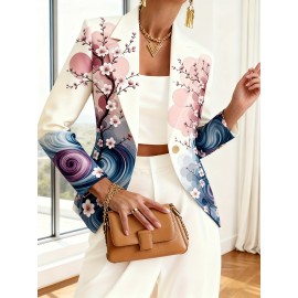 Plus Size - Plus Size Autumn And Winter Fashionable Printed Suit Jacket, Plus Size Suits for Women, Jackets for Women Plus Size, Womens Plus Size Suit, Blazer for Women Plus Size, Plus Size Womens Suits, Office Wear, Formal Clothing, Stylish Blazer