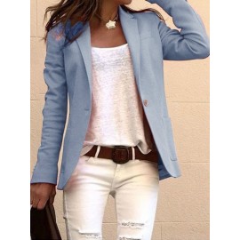 Plus Size - HERTALK Women'S Slim-Fit Long-Sleeve Blazer Suit - Vibrant Red Structured H-Line Jacket, Single-Breasted Button Front Closure, All-Season Tailored Office & Formal Attire, Non-Stretch Fabric for Professional & Casual Outfits (Solid Color